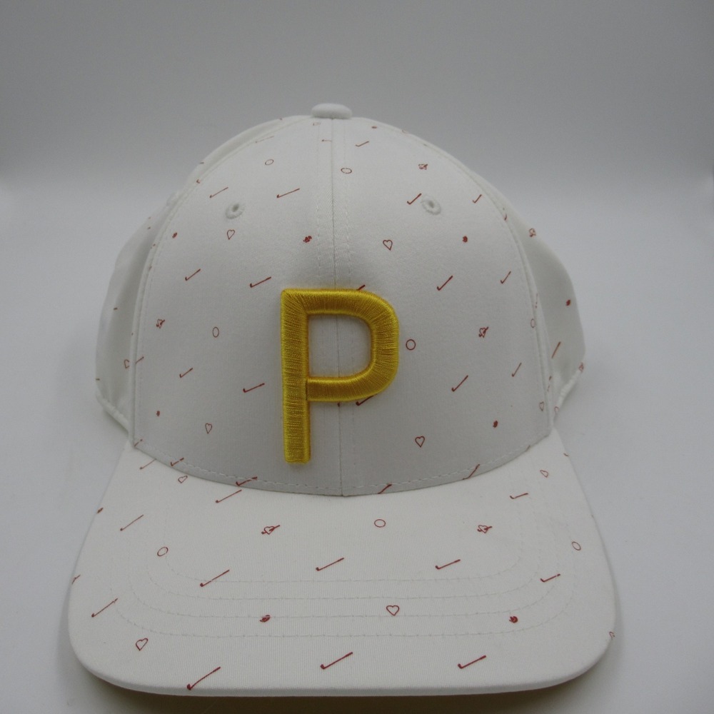 Puma Golf Hat Mens OSFA White P Snapback Cap Rickie Fowler P110